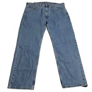 Levis 505 Mens Jeans Size 38 Blue Regular Fit Straight  Zip Fly Denim Inseam 28